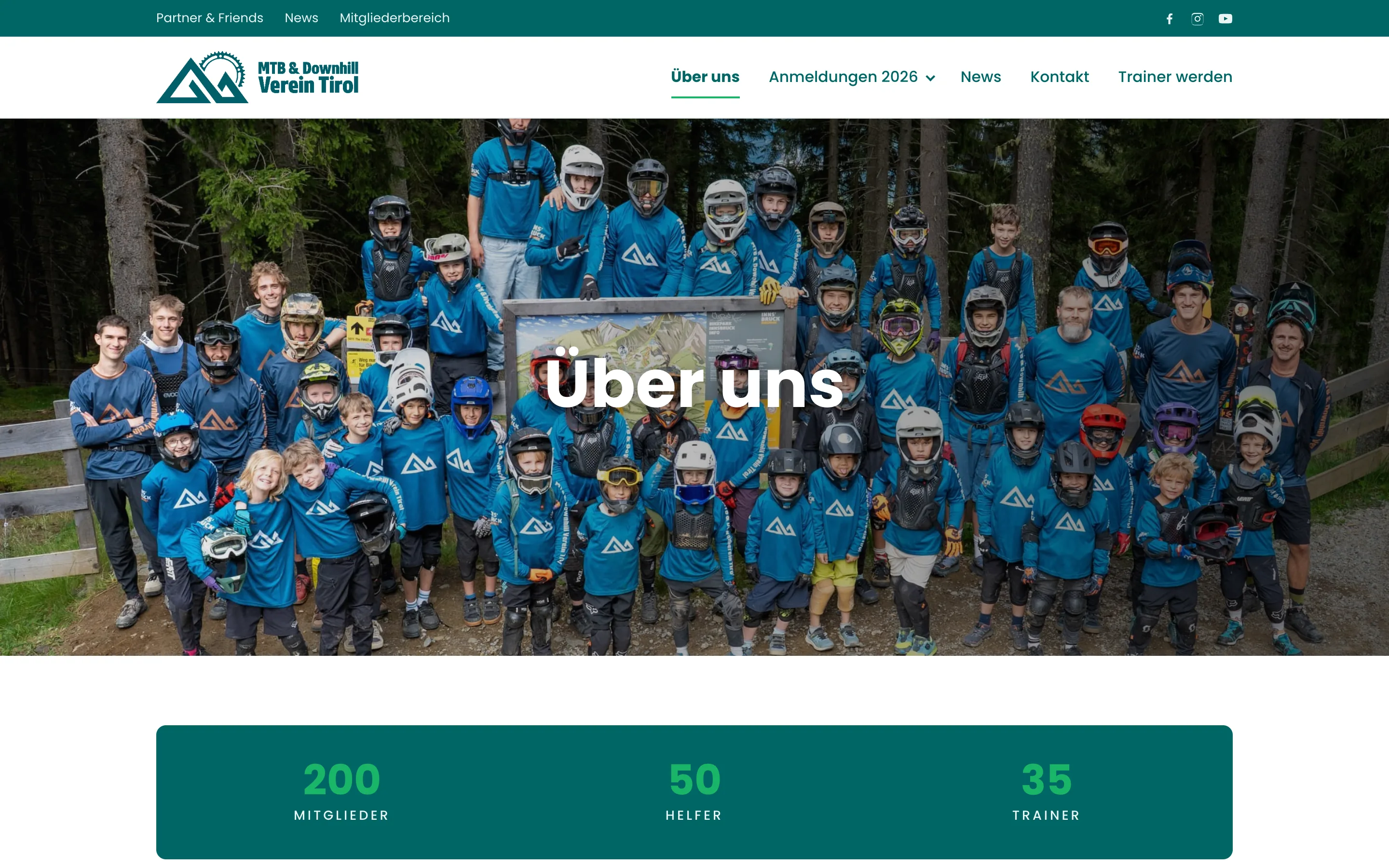 MTB & Downhill Verein Tirol: Website für einen Bikeverein