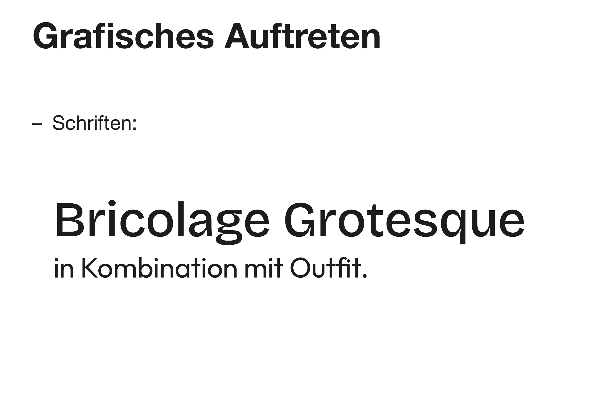Eine Seite aus dem Konzept mit der festgelegten Schrift Bricolage Grotesque.
