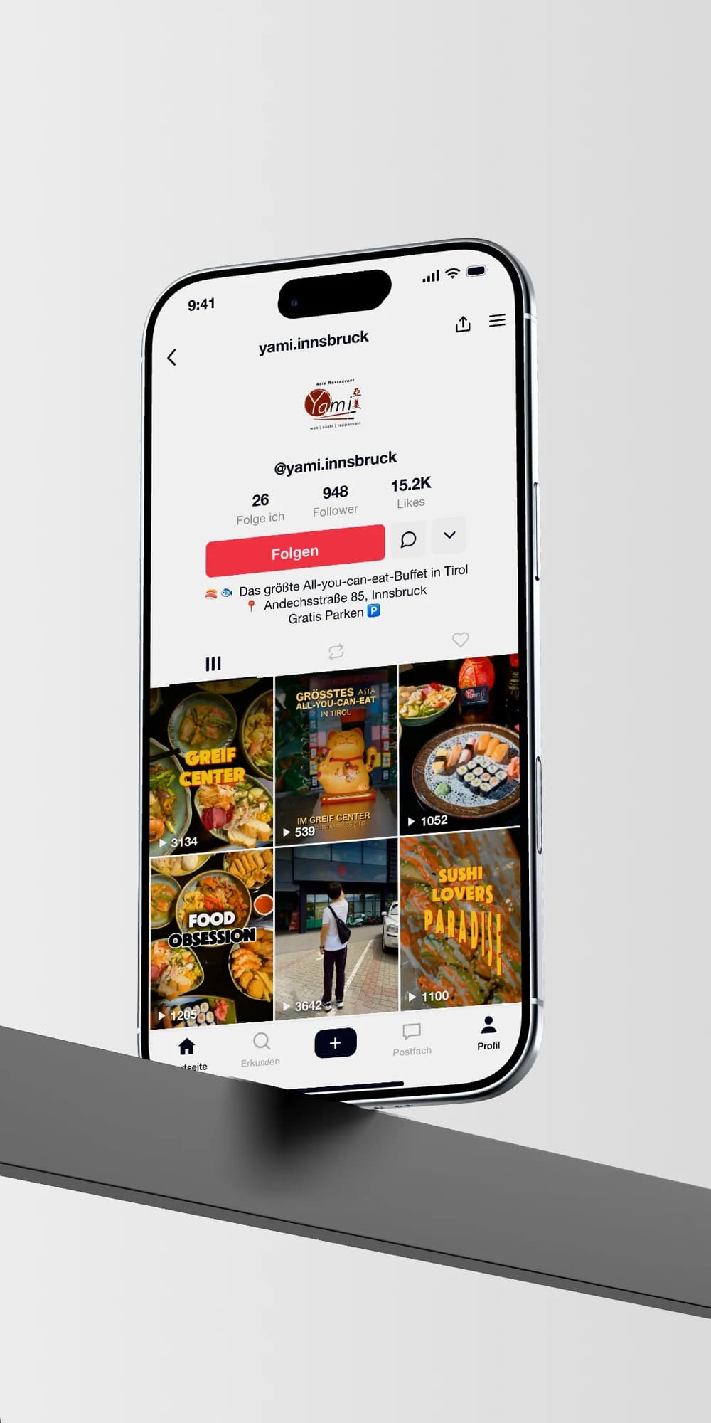 Asia Restaurant YAMI: Social Media für YAMI Innsbruck