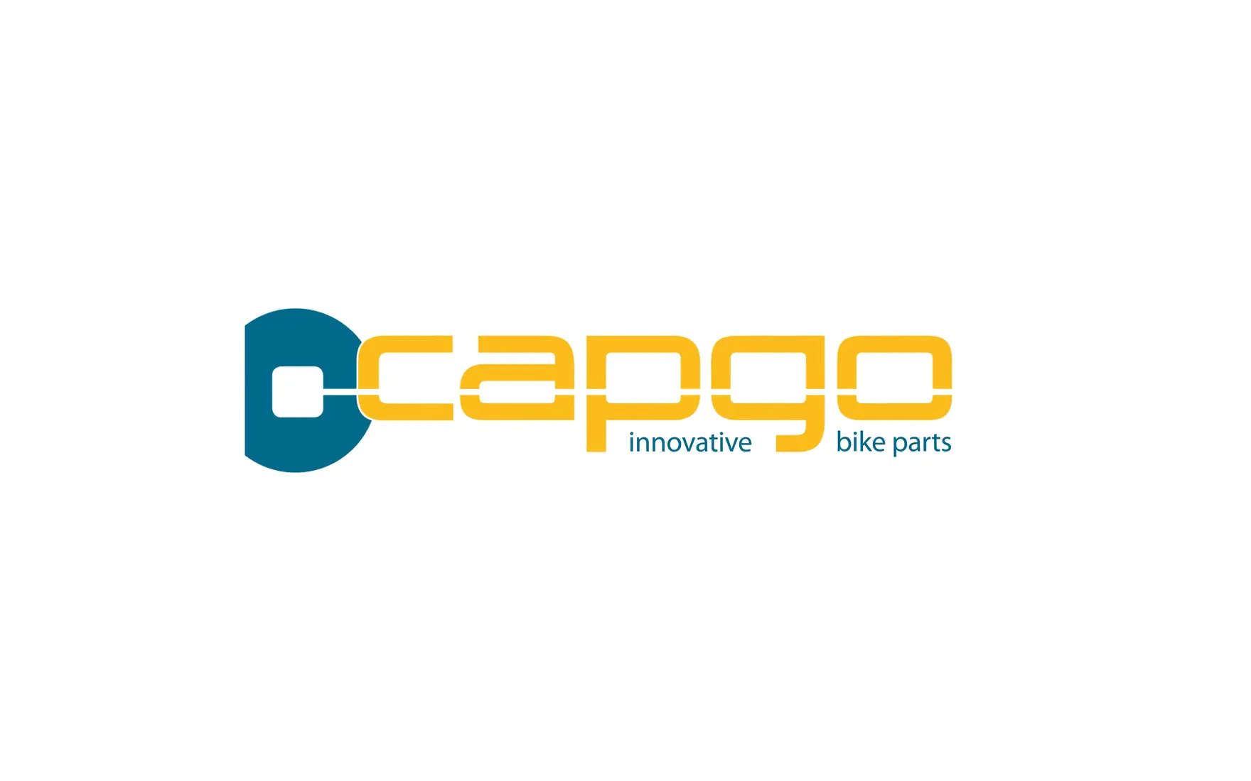 Die Logoanimation für capgo: auf weißem Grund baut sich das runde Zeichen auf, daneben erscheint der Schriftzug capgo mit der Zeile innovative bike parts.